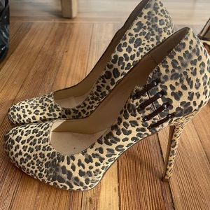 Leopard print platforms